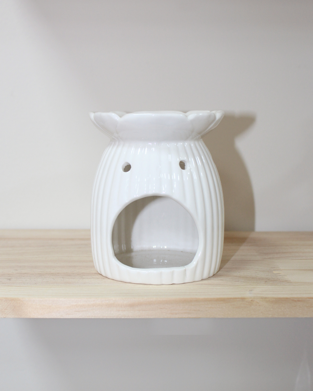 White Ceramic Burner - Flower
